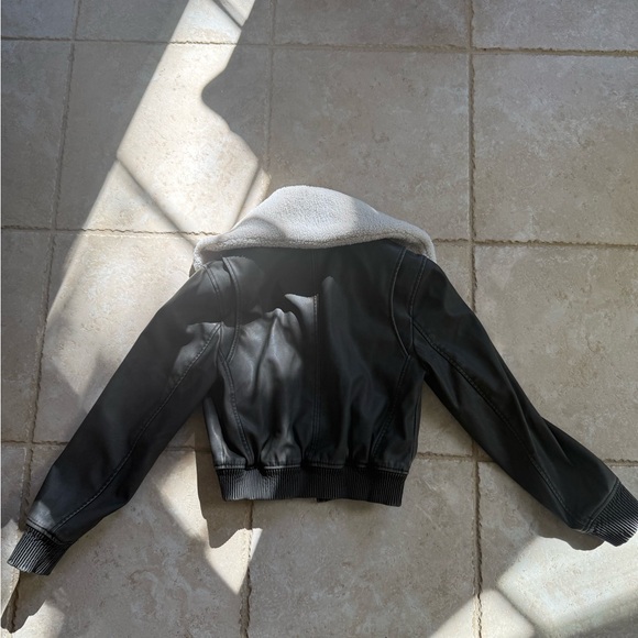 Blank NYC Black Bomber Jacket with Cream Collar - Picture 4 of 5